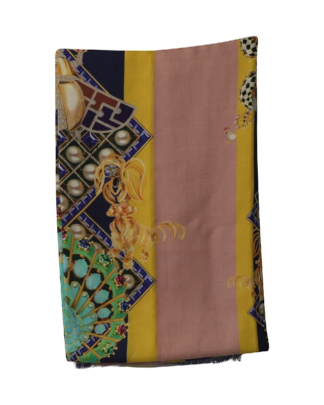 Mary Katrantzou Printed Scarf in Multicolor Wool