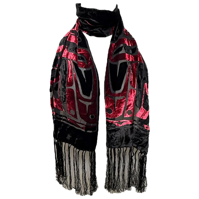 Silk Blend Burnout Scarf Long By Keith Tate