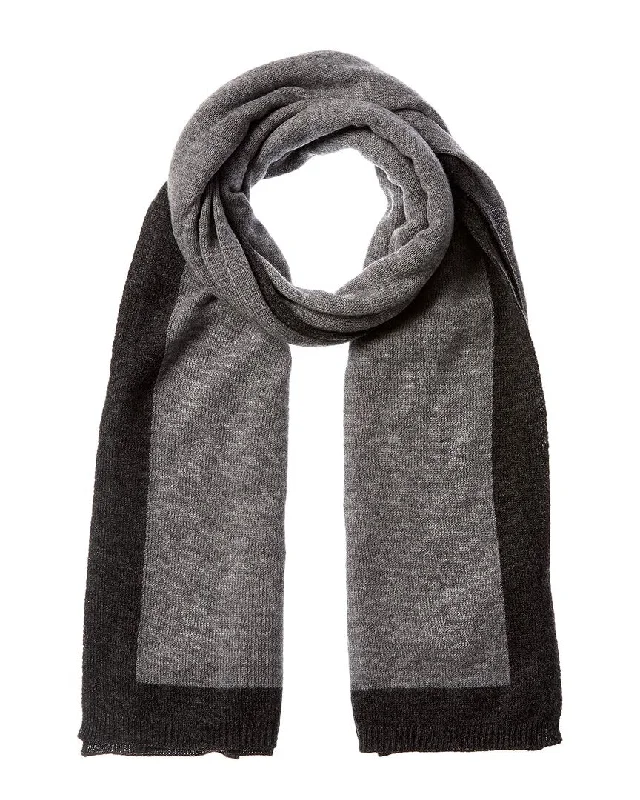 Forte Cashmere Contrast Trim Oversized Cashmere Scarf