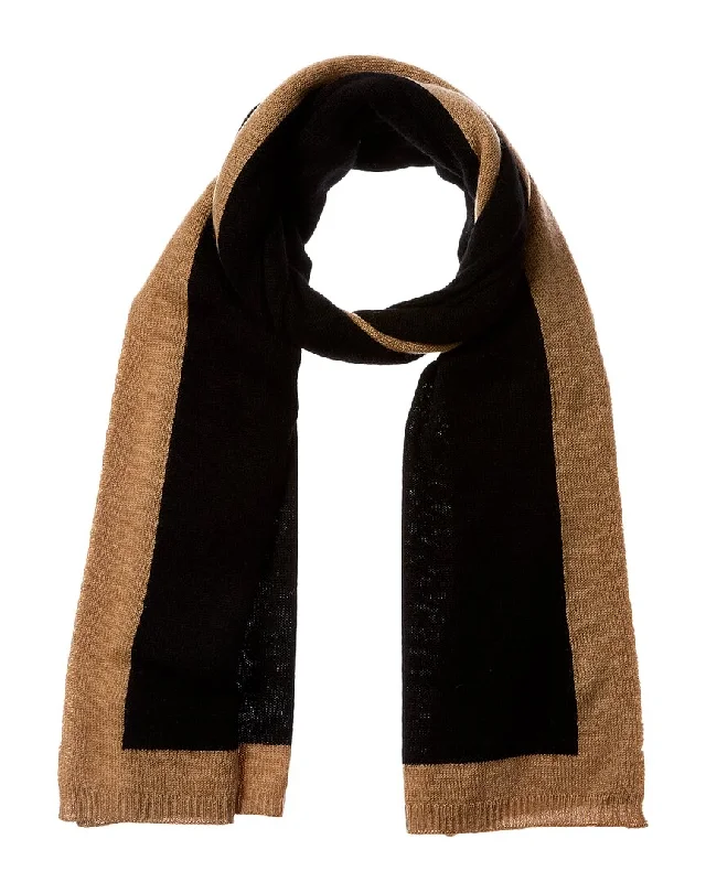 Forte Cashmere Contrast Trim Oversized Cashmere Scarf