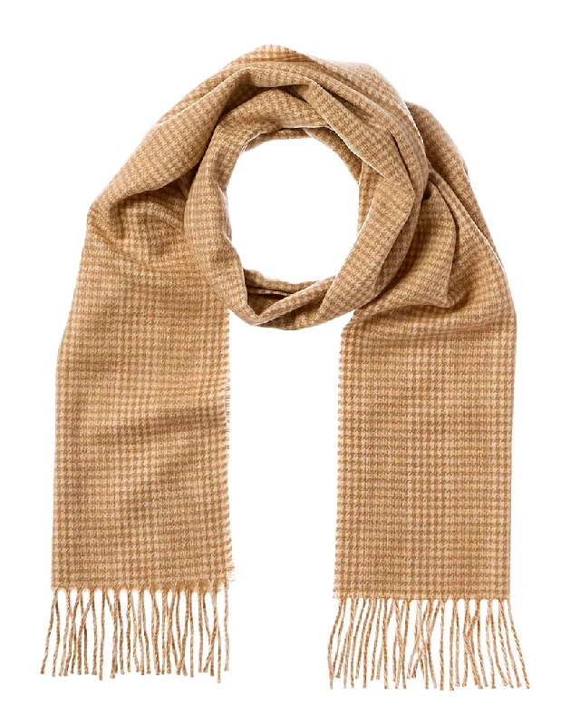 Amicale Cashmere Houndstooth Cashmere Scarf