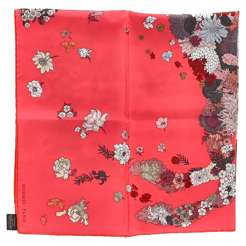 Hermès Robe Legere Scarf 90 Rose Scarf in Red Silk