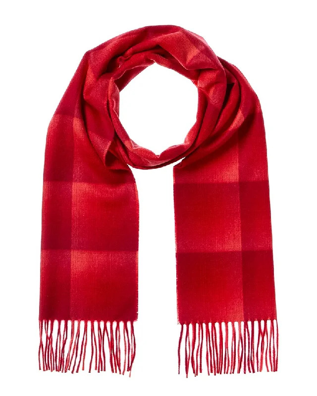 Amicale Cashmere Ombre Grid Cashmere Scarf