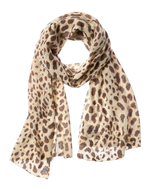 Forte Cashmere Animal Print Oversized Cashmere Scarf