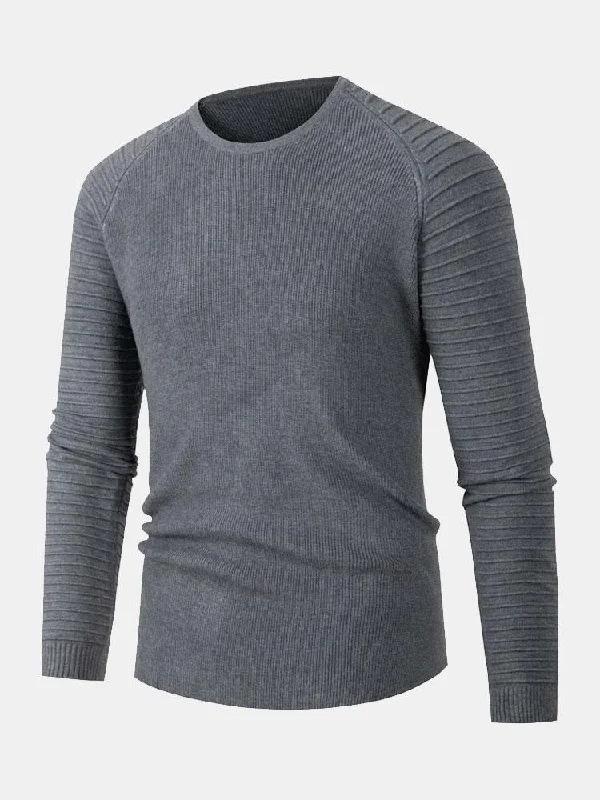 Slim Fit Raglan Sleeve Crew Neck Sweater