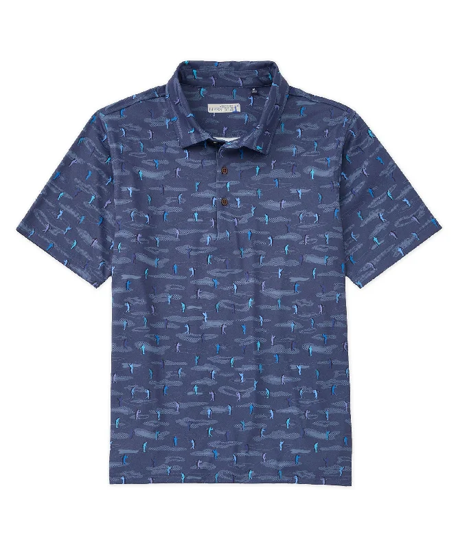 Westport Lifestyle Short Sleeve 'Golfer' Printed Performance Polo Knit Shirt