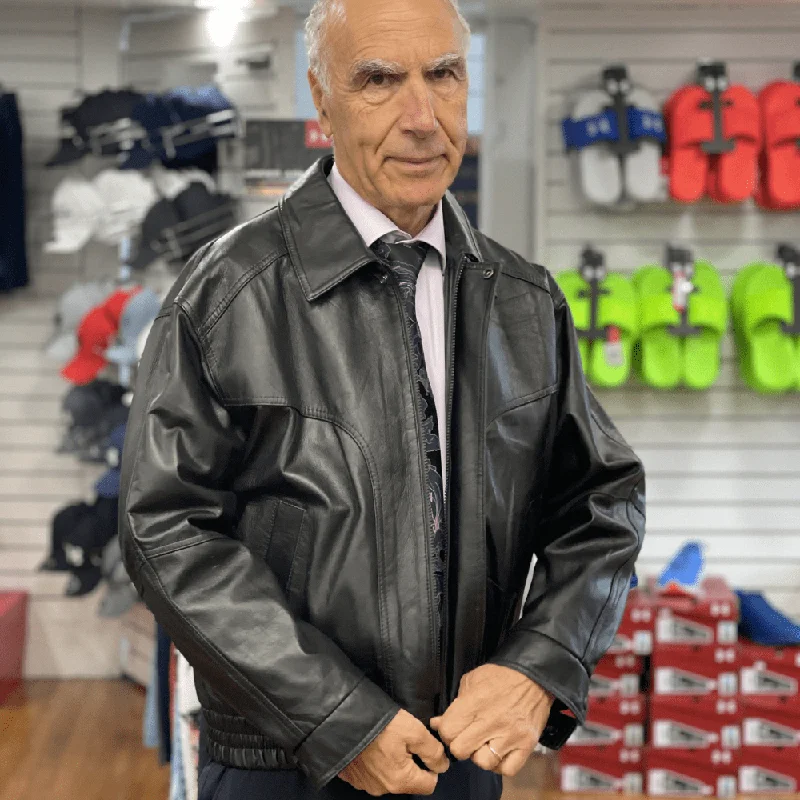 T.O Leather Fashions LTD. Canadian Made Leather Bomber Jacket - Assorted Colours