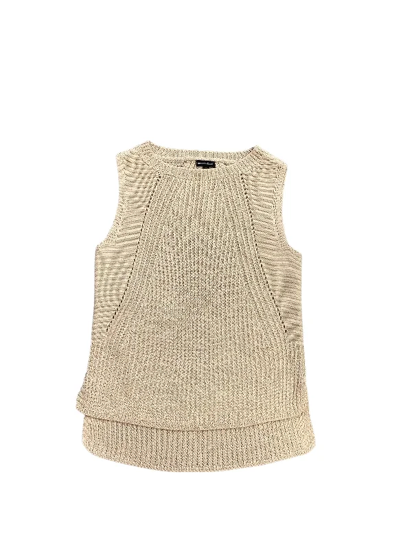 Vest Sweater By Clothes Mentor In Tan, Size: S