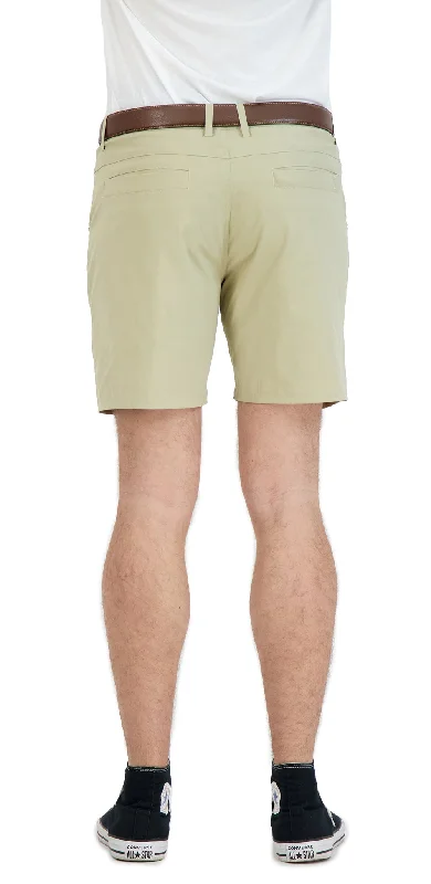 Everyday Stretch Shorts with  a Comfortable Built-In Liner - Business Casual Style- Khaki