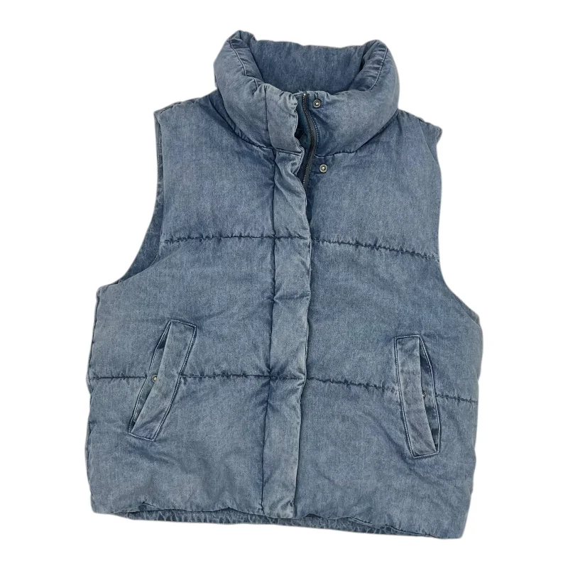 Vest Puffer & Quilted By Levis In Blue Denim, Size:L