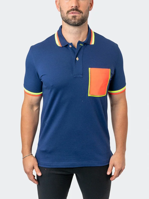 Maceoo Stretch Short-Sleeve Polos | Polo TipMilano Navy