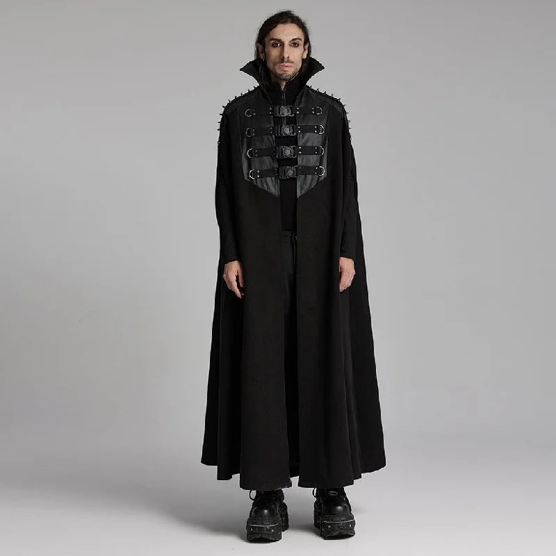 Men's Punk Rivets Buckle-up Eyelets Cape