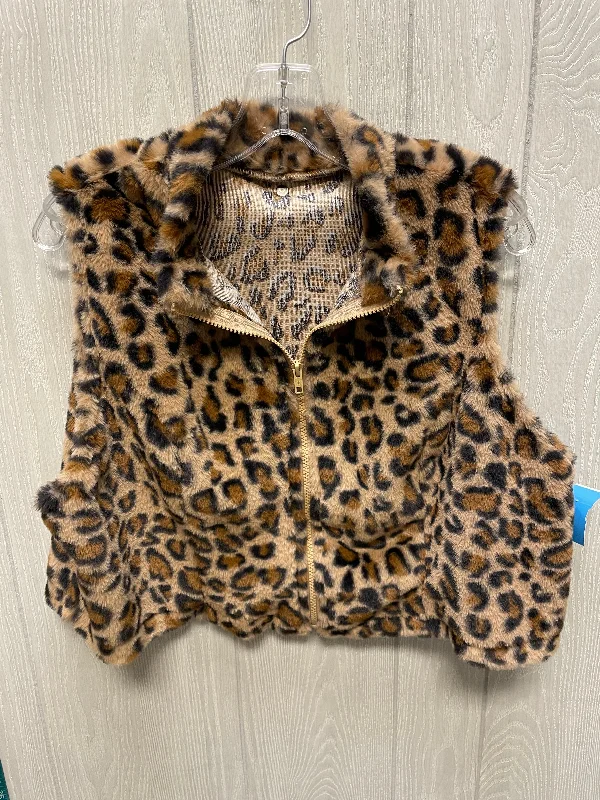 Vest Faux Fur & Sherpa By Shein In Animal Print, Size: 1x