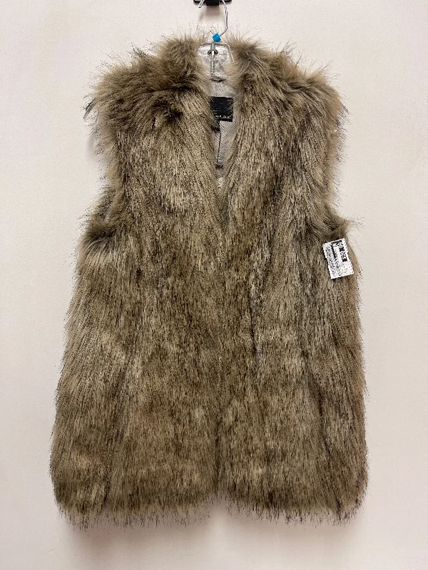 Vest Faux Fur & Sherpa By Banana Republic In Brown, Size: S