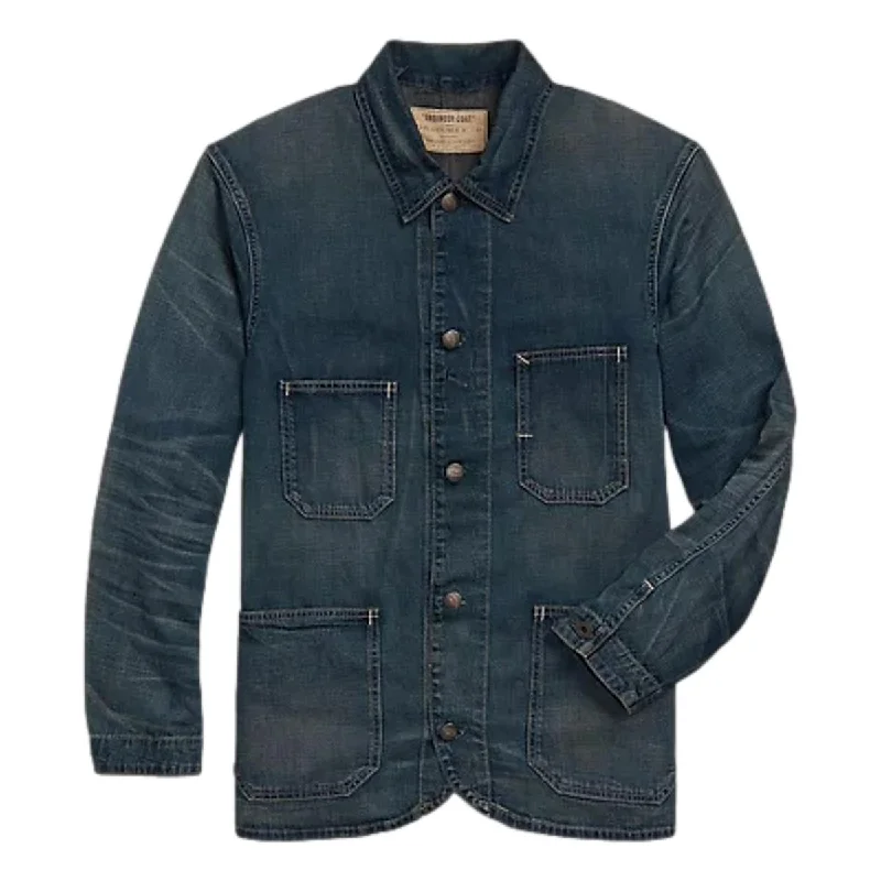 Cotton-Linen Denim Engineer Jacket Torrington Wash