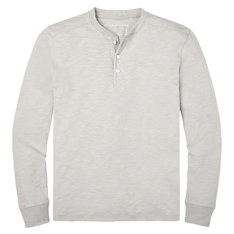 Henley Shirt Long Sleeve - Light Grey