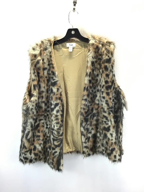 Vest Faux Fur & Sherpa By Clothes Mentor In Animal Print, Size: 2x