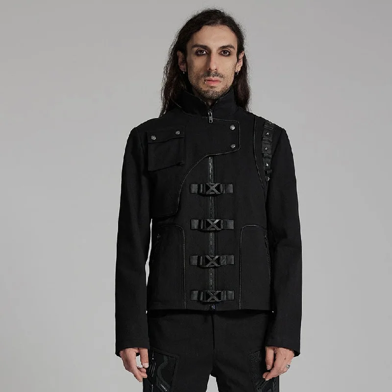 Men's Cyberpunk Buckle-up Rivets Jacket