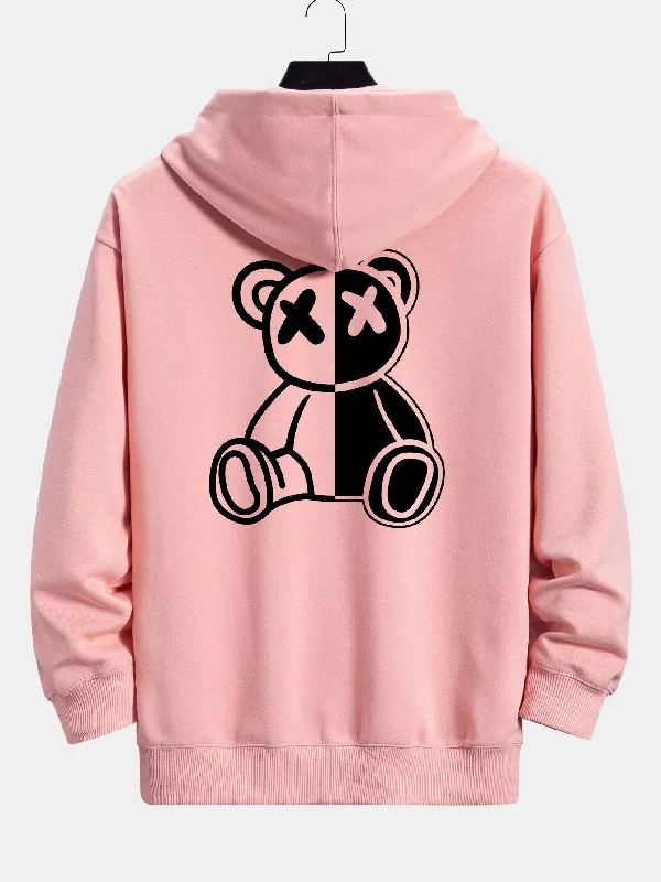 Bear Back Print Relax Fit Hoodie