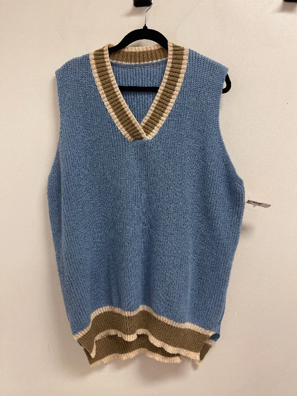 Vest Sweater By Clothes Mentor In Blue, Size: 4x