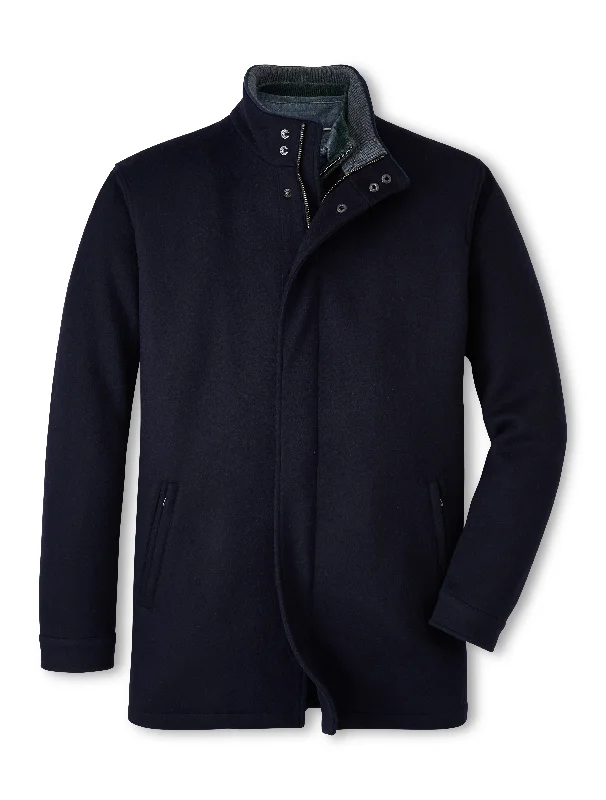 Peter Millar Crown Flex Fleece City Coat in Navy