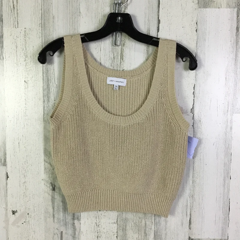 Vest Sweater By Clothes Mentor In Tan, Size: S