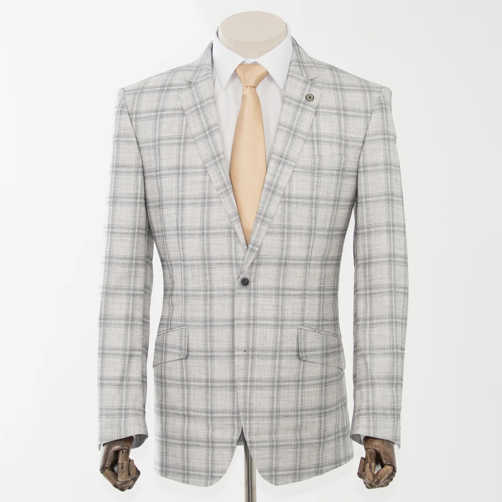 Natural Plaid 2-Piece Tailored-Fit Suit