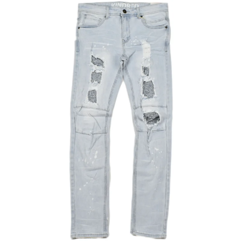 KIND RED SLIM FIT RHINESTONE JEANS SKY BLUE KD2008