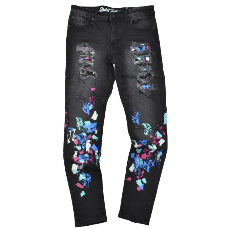 8IGTHT DSTRKT MOTO PAINT JEANS -DF0726