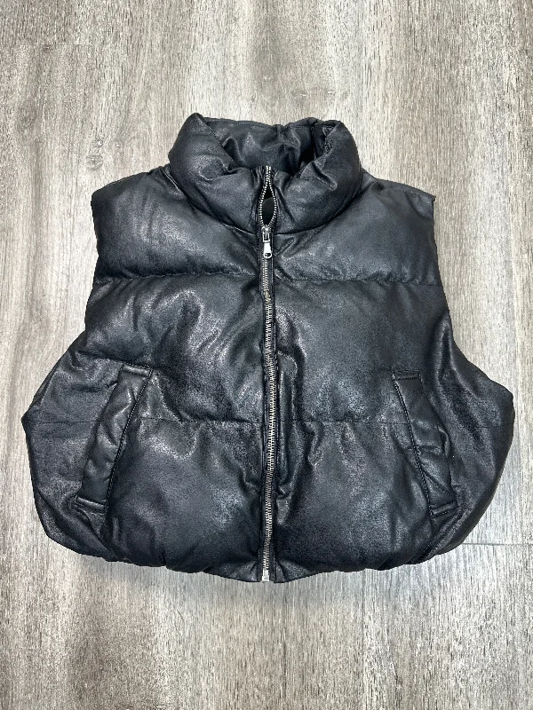 Vest Puffer & Quilted By Double Zero In Black, Size: L