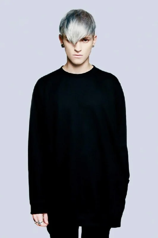 Plain Black Pocket Sweater - Unisex