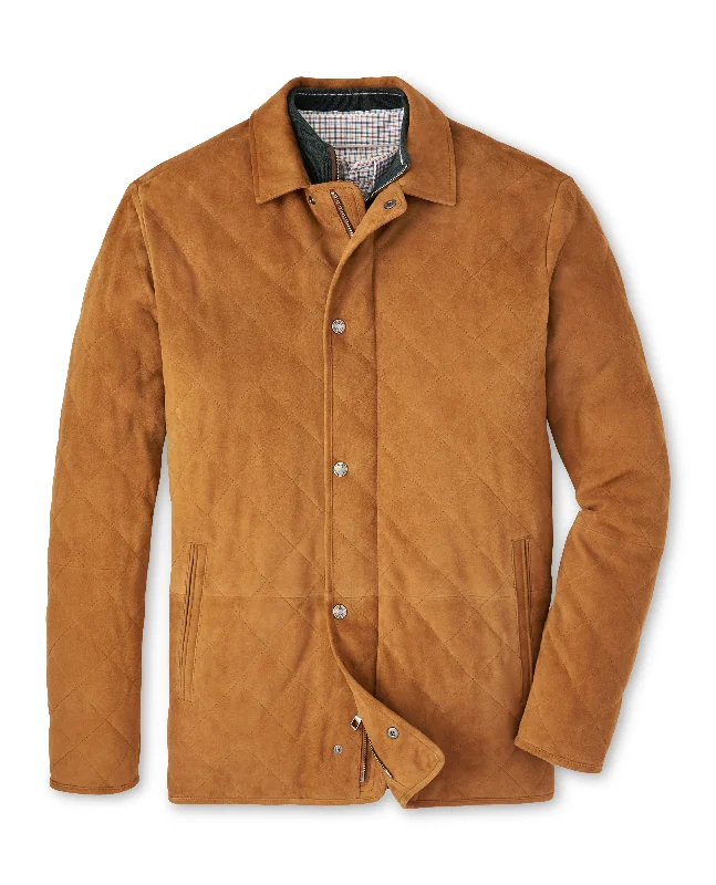 Peter Millar Suffolk Suede Coat in Whiskey