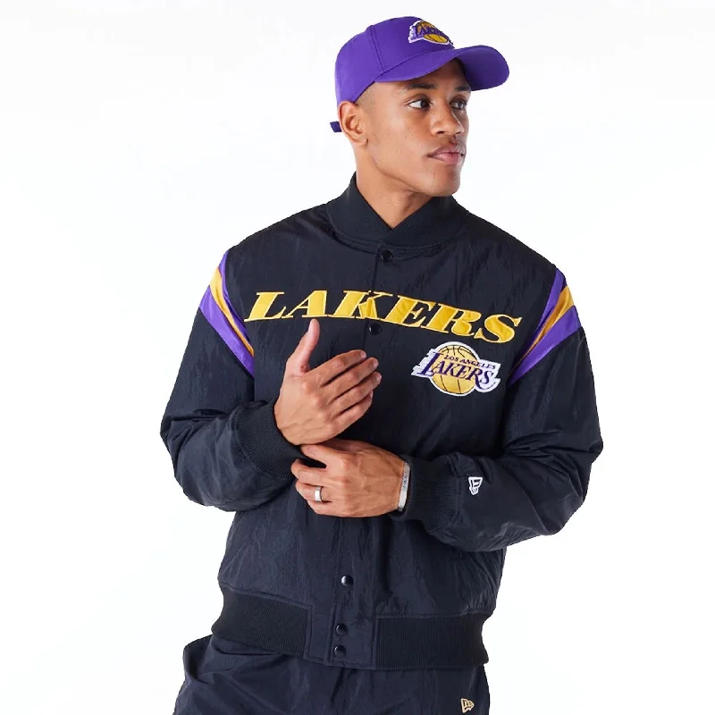 LA Lakers NBA Panel Black Bomber Jacket