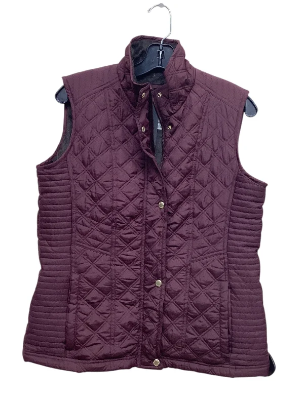 Vest Puffer & Quilted By Weatherproof In Maroon, Size: M