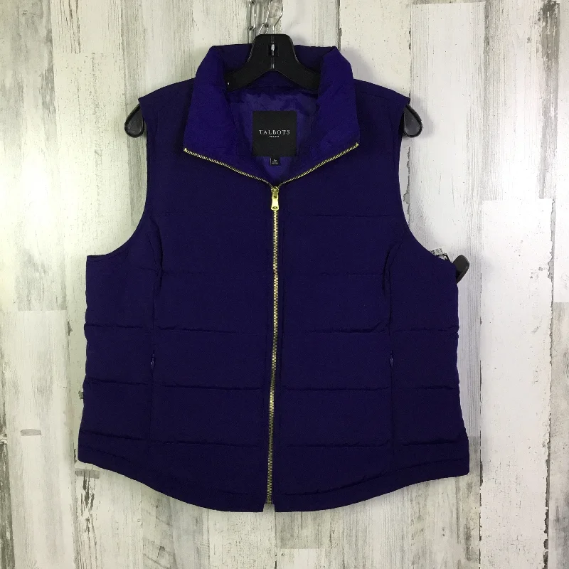 Vest Puffer & Quilted By Talbots In Blue, Size: L