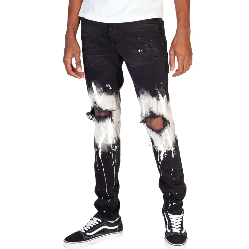 KDNK PAINTED SKINNY RIPPED JEANS