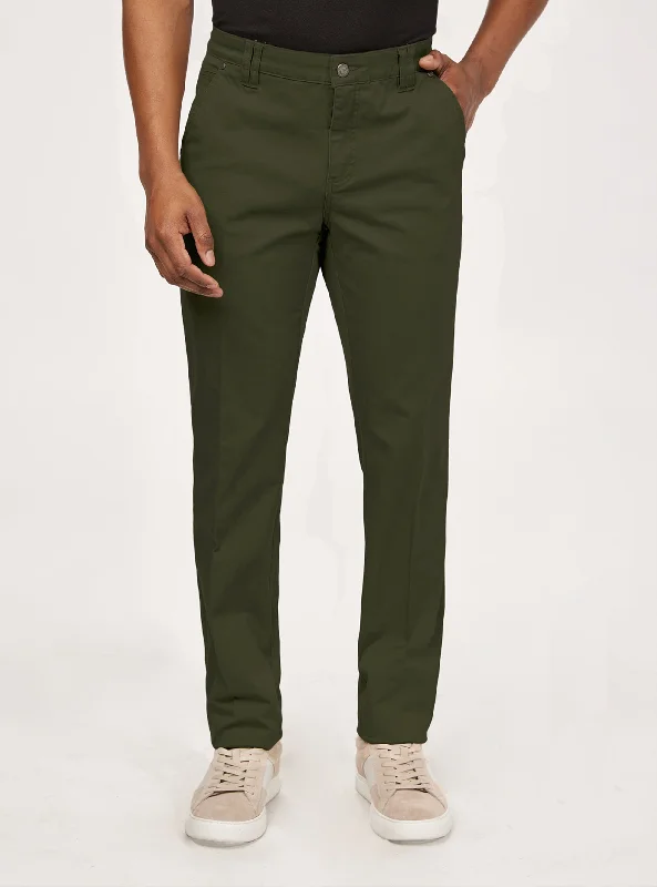 Green Stretch Twill Pants