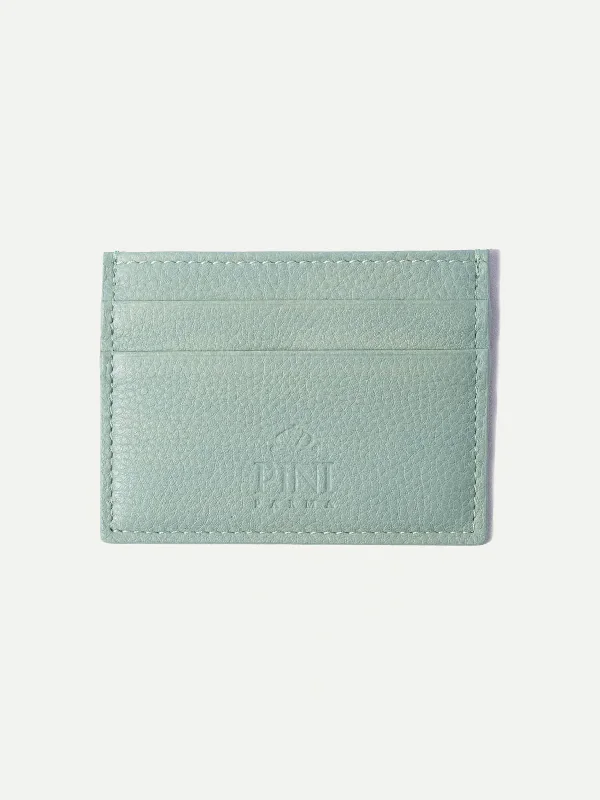 Verde acqua leather card holder - Made in Italy