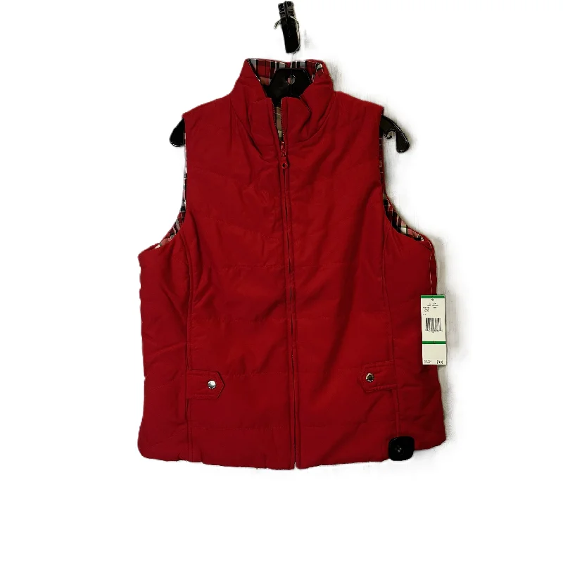 Vest Puffer & Quilted By Jones New York In Red, Size: L