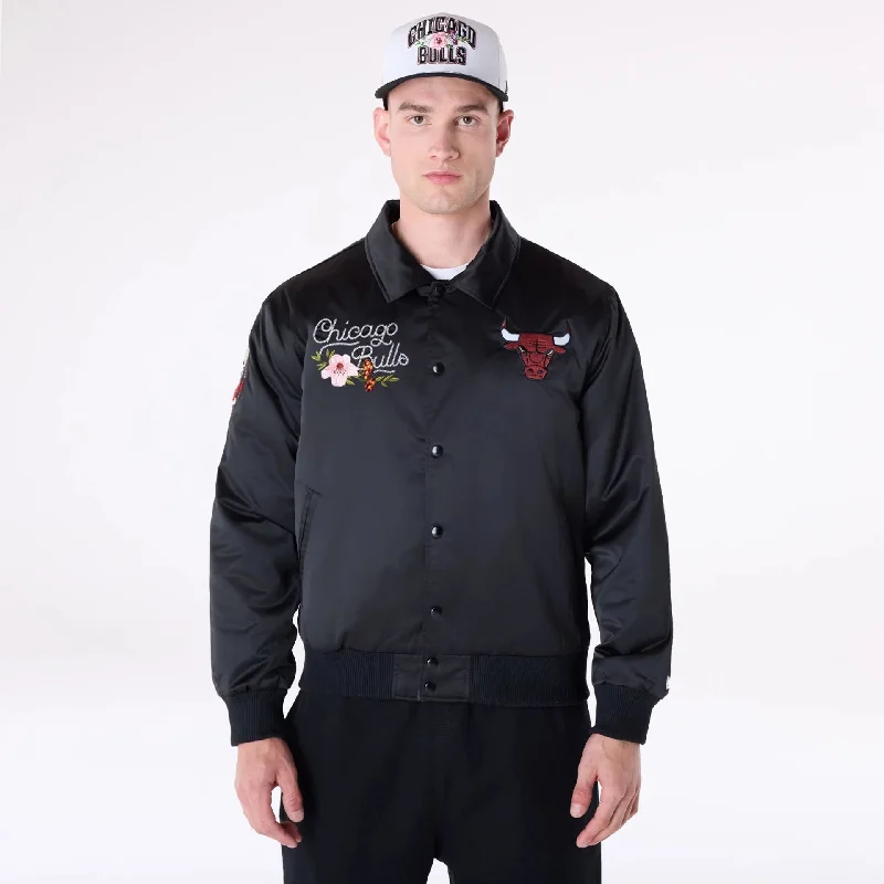 Chicago Bulls NBA Floral Black Jacket