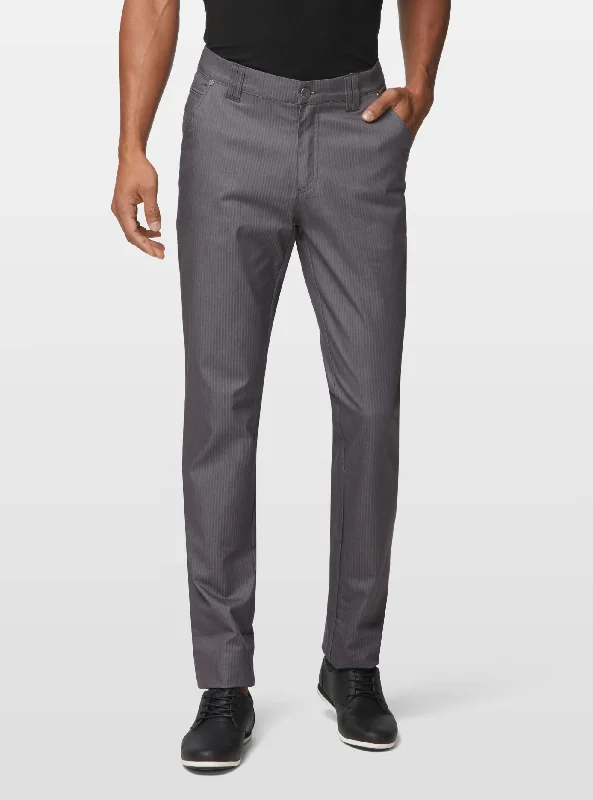 Modern gray mini herringbone trousers