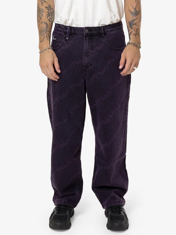 Thrills x Epokhe Big Slacker Denim Jean - Black/Purple