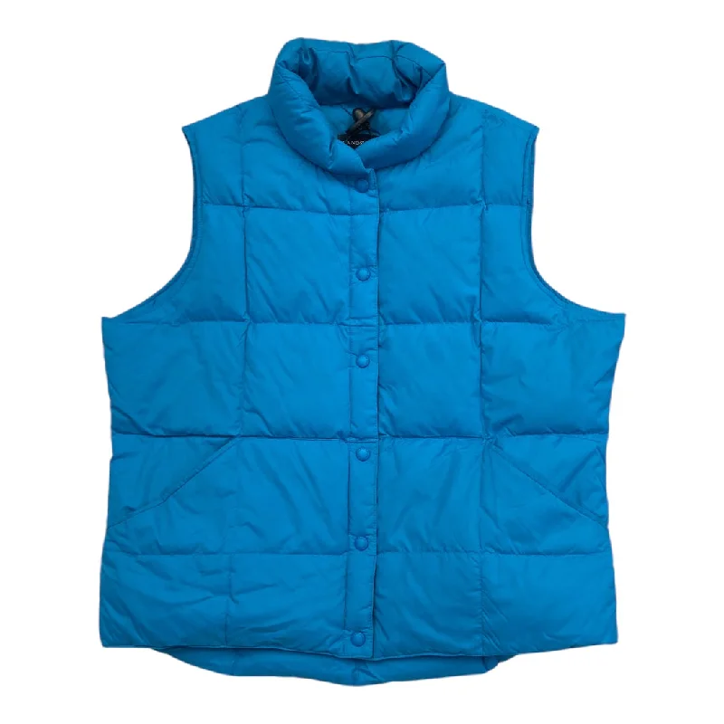 Vest Puffer & Quilted By Lands End In Blue, Size:L