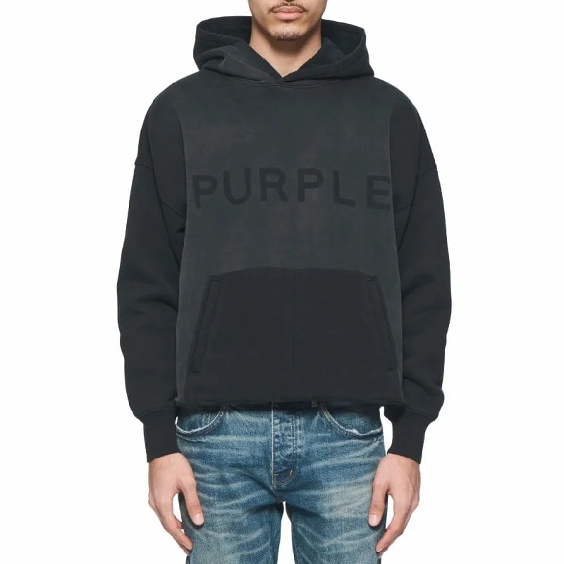 Purple Brand Shadow Wordmark Oversized Hoodie (Black) M4104-HFBB424