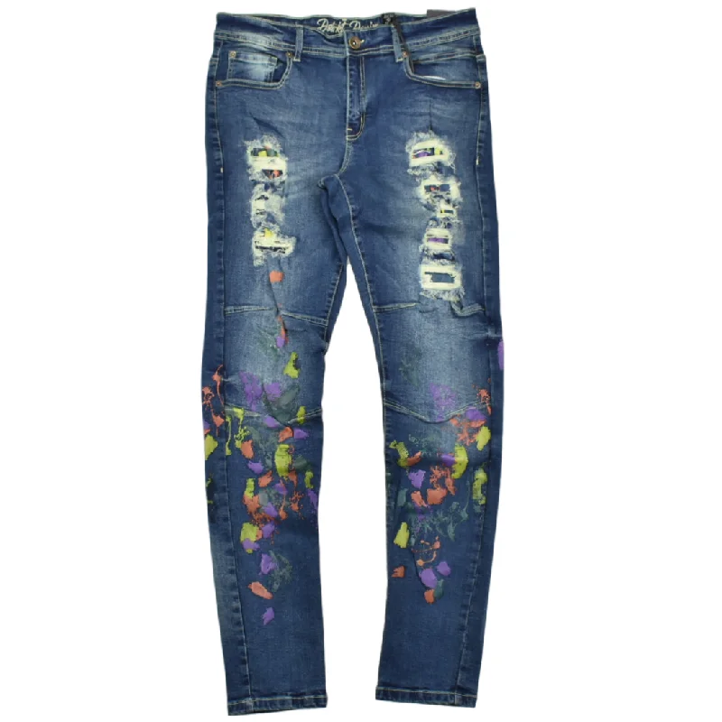 8IGTHT DSTRKT MOTO PAINT JEANS - DF0726