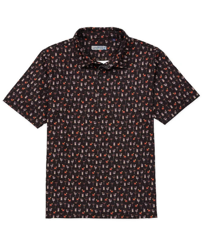 Westport Lifestyle Short Sleeve 'Cocktails' Printed Performance Polo Knit Shirt