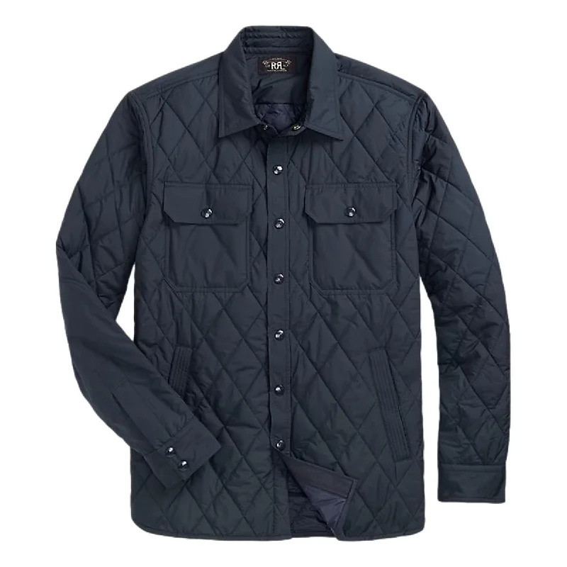 Quilted Shirt Jacket Navy