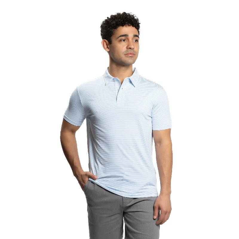 Tech Polos - Blue Stripe