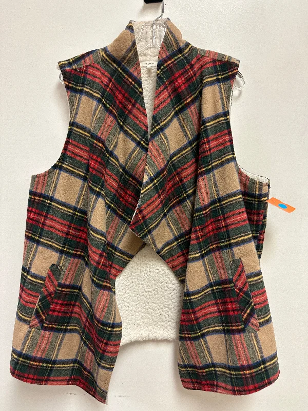 Vest Faux Fur & Sherpa By Maurices In Plaid Pattern, Size: 2x