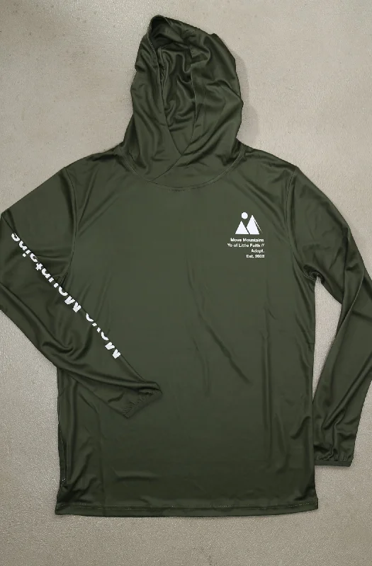 ADVANCE Move Mountains (Men's Olive Hooded Shirt)